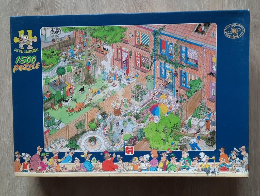 Jan van Haasteren puzzel "De Buren" - 1500 stukjes, Hobby en Vrije tijd, Denksport en Puzzels, Zo goed als nieuw, 500 t/m 1500 stukjes