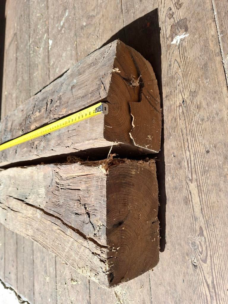 Oude eiken balken - perfect voor decoratie of constructie, Doe-het-zelf en Verbouw, Ophalen, Gebruikt, Eiken, 50 mm of meer