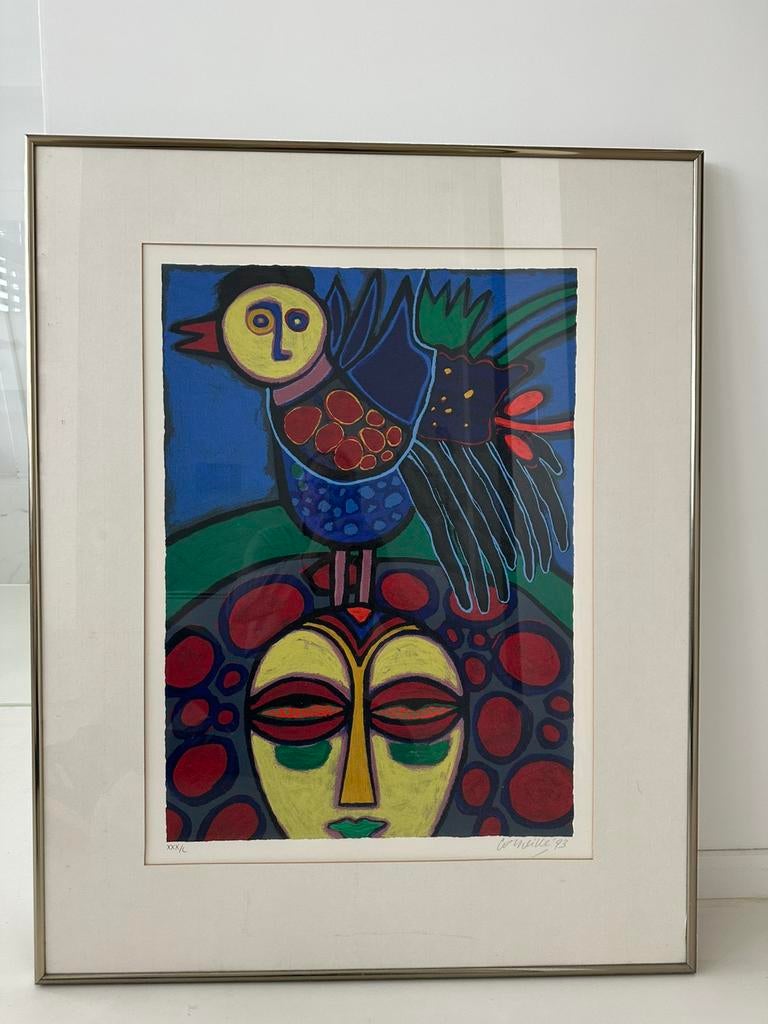 Corneille zeefdruk, genummerd en gesigneerd, Antiek en Kunst, Ophalen