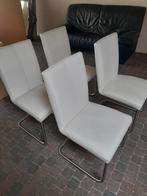 Eetkamerstoelen wit leder, Huis en Inrichting, Stoelen, Ophalen, Gebruikt, Wit, Vier