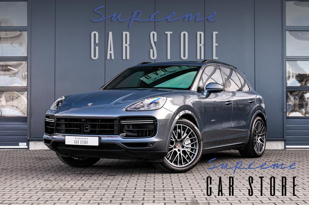 Porsche Cayenne Turbo 4.0 V8 I PSCB I Burmester I Alcantara, Auto's, Porsche, Automaat, Stof, Gebruikt, Blauw