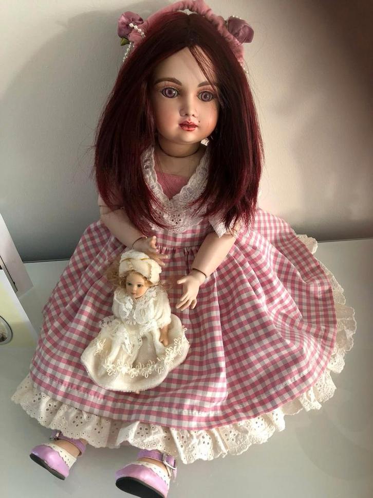 OOAK Porseleinen Pop 'Violette' - Lyubov Briginets, Verzamelen, Poppen, Nieuw, Overige typen, Ophalen of Verzenden