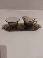 mooi glazen roomstel, rookglas Leerdam?, Ophalen of Verzenden