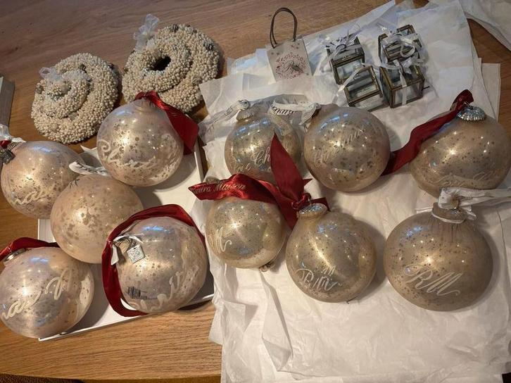 19 x KERST ORNAMENTEN KRANSEN RIVIÈRA MAISON, Diversen, Kerst, Gebruikt, Ophalen of Verzenden