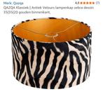 Zebra Lampenkap 30x30x20cm - Gouden Binnenkant, Vierkant, Bruin, Ophalen of Verzenden, Zo goed als nieuw