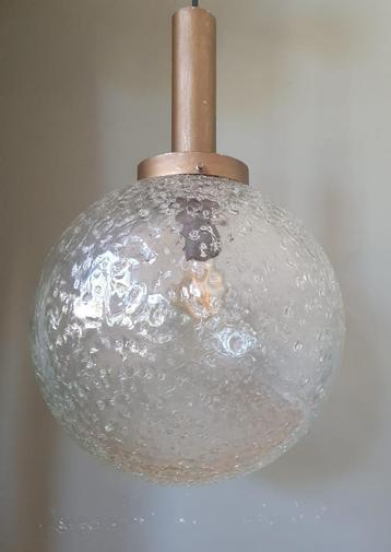 Mid-century Bol-lamp met crackle glass. beschikbaar voor biedingen