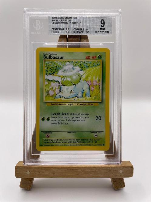 Bulbasaur #44 - Base Set Unlimited (Beckett 9), Hobby en Vrije tijd, Verzamelkaartspellen | Pokémon, Zo goed als nieuw, Losse kaart