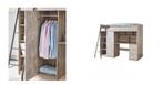 Bart hoogslaper met bureau en kast - 90x200 - Eikenkleur