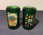 2 Groene Jägermeister shotglaasjes. Hoogte 6,5 cm., Verzamelen, Ophalen of Verzenden, Zo goed als nieuw