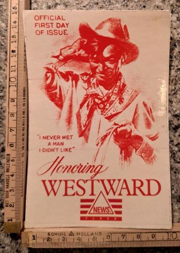 Vintage sticker Honoring Westward news Flash  beschikbaar voor biedingen