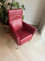 2x Lederen Rode stoelen, goossens, Ophalen, Zo goed als nieuw