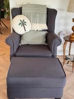 Prachtige oorfautuil met hocker zgan, Ophalen of Verzenden, Zo goed als nieuw, 75 tot 100 cm, Stof
