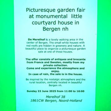 Pittoreske tuinfair in monument Bergen nh beschikbaar voor biedingen