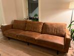 Ruime 3-4 pers. Bank in Vintage Lederlook, Gebruikt, Driepersoons, 75 tot 100 cm, Ophalen of Verzenden