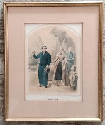 prachtig ingelijste gravure 1858 beschikbaar voor biedingen
