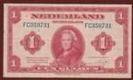 1 gld 1943 FC 359731 (wilhelmina) aardig exemplaar, Ophalen of Verzenden