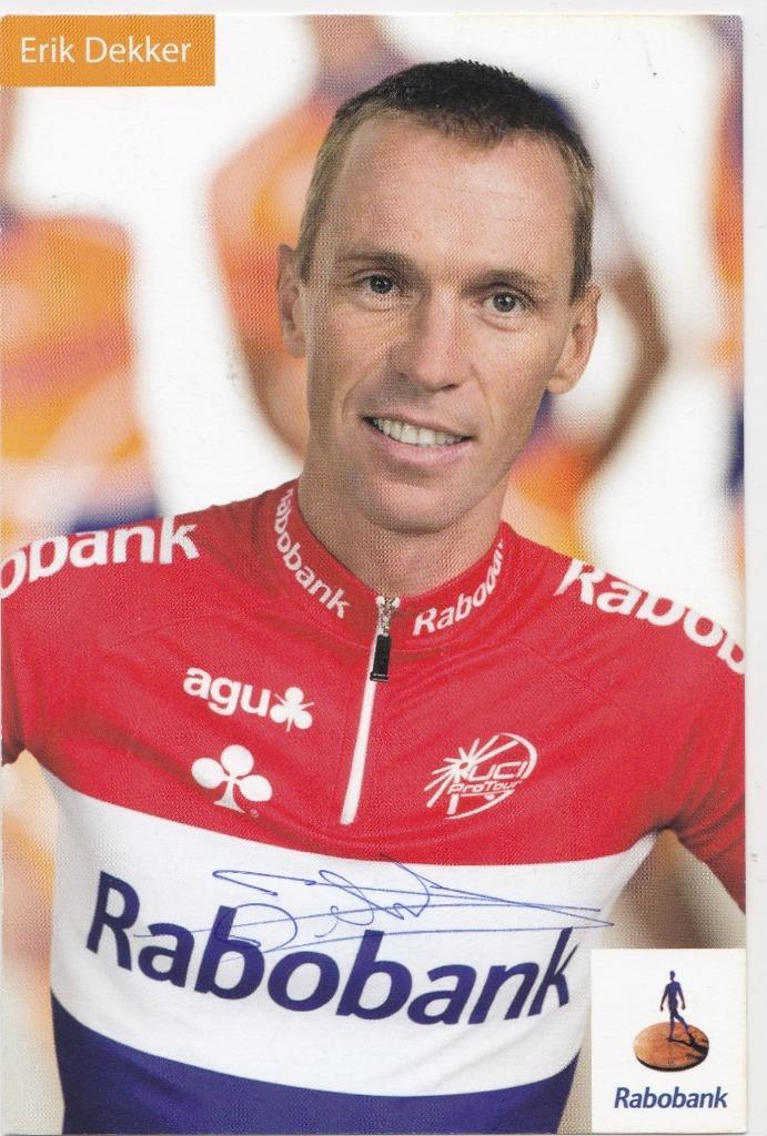 Wielrennen ERIK DEKKER ca 1995 Kaart echte handtekening, Verzamelen, Sportartikelen en Voetbal, Nieuw, Spelerskaart, Overige sporten