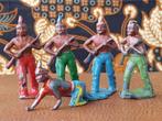 Vijf Indianen oud speelgoed uit Engeland van tin., Ophalen of Verzenden