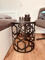 Bijzettafel zwart en wit marmer, Huis en Inrichting, Ophalen, 5 tot 15 flessen, Zo goed als nieuw, Metaal