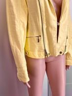 J227 Biba maat 42=L linnen jasje blazer colbert geel, Kleding | Dames, Jasjes, Kostuums en Pakken, Geel, Maat 42/44 (L), Biba