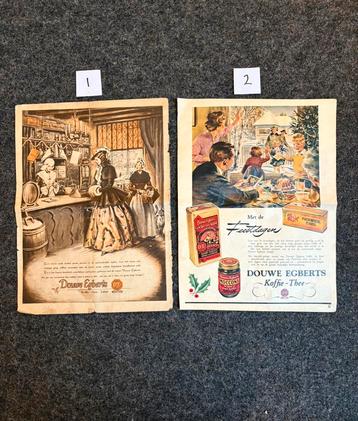 2 advertenties ‘Douwe Egberts’ (1950-1962) beschikbaar voor biedingen