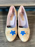 Vintage jaren 80 pumps Manfield leer maat 40, Beige, Ophalen of Verzenden, Manfield, Gedragen