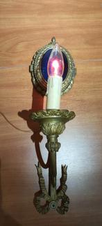 Antieke Wandlamp met Kaarslamp, Antiek en Kunst, Ophalen of Verzenden