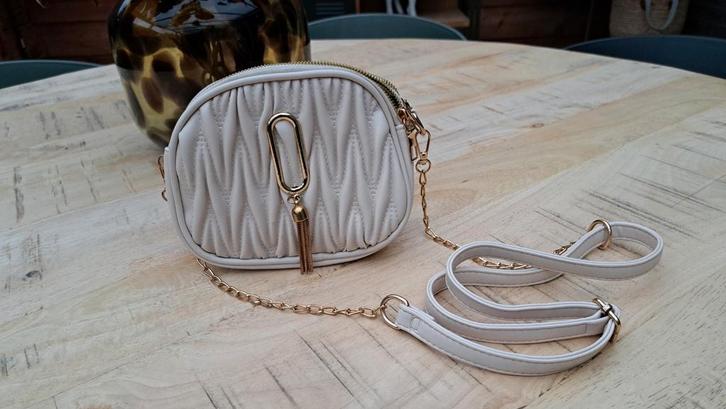 Stijlvolle Damestas met Draagriem - Beige, Sieraden, Tassen en Uiterlijk, Tassen | Damestassen, Ophalen of Verzenden