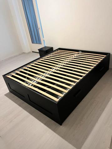 IKEA BRIMNES Tweepersoons bedframe met lades - Zwart 160x200 - afbeelding 2