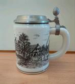 Aardewerken bierpul met tinnen deksel - Bergen Südheide, Ophalen of Verzenden