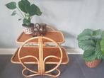 Vintage Rotan Rohé-stijl Theetafel Tafel Bijzettafel, 55 tot 75 cm, Gebruikt, Hout, Ophalen