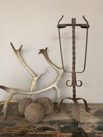 Antiek franse resinier kandelaar , smeedijzer, Ophalen of Verzenden