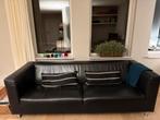 Leren bank, Huis en Inrichting, Banken | Bankstellen, Ophalen, Driepersoons, Zo goed als nieuw, Rechte bank