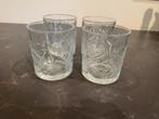 Set van 4 waterglazen met decoratief patroon, Ophalen of Verzenden, Zo goed als nieuw, Waterglas