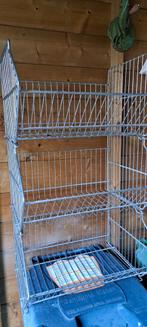 3 Oude Stapelbare Winkelmanden - B46, H27, D40, Ophalen