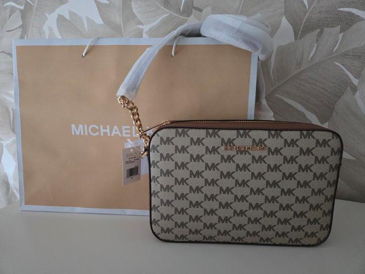 NIEUW!..MICHAEL KORS CROSSBODY BAG..bruintinten...KERST TIP!, Sieraden, Tassen en Uiterlijk, Tassen | Damestassen, Nieuw, Schoudertasje