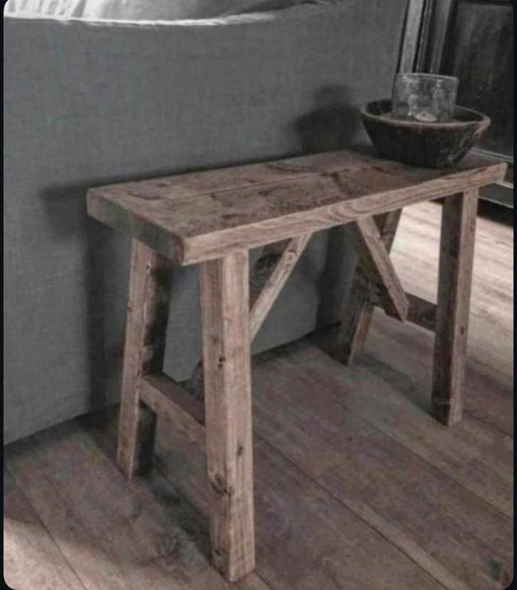 ~Stoer Sober Landelijk Houten Krukje/Bankje~, Huis en Inrichting, Woonaccessoires | Overige, Zo goed als nieuw, Ophalen of Verzenden