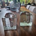 Setje solifleurs, glas, Pukeberg Glasbruk Zweden, jaren '70, Ophalen of Verzenden
