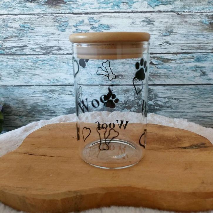 voorraad potten, hand bedrukt, hond gerelateerd, Huis en Inrichting, Keuken | Potten en Pannen, Nieuw, Pot, Bus of Blik, Glas