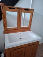 Houten Wastafelkastjes met Spiegel en wastafel - Gebruikt, Huis en Inrichting, Ophalen, Gebruikt, 50 tot 100 cm, Minder dan 100 cm