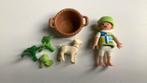 Playmobil 4674 meisje wit geitje mand groen appel, Ophalen, Zo goed als nieuw, Los playmobil