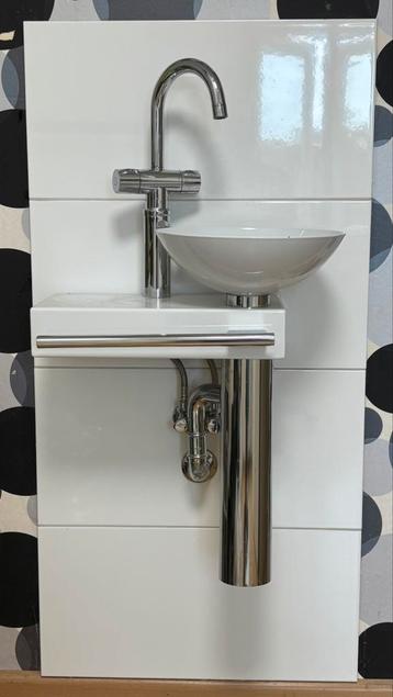 Design wastafeltje wit chroom incl damixa mengkraan beschikbaar voor biedingen
