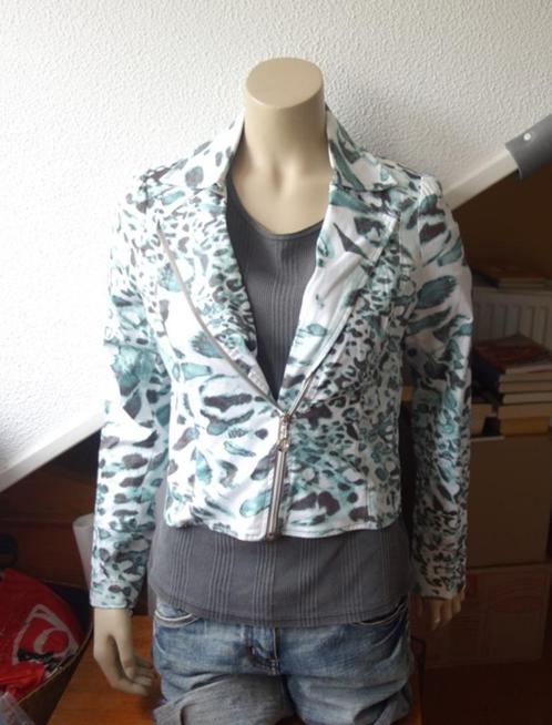Groen/wit jasje van Dolce Vita - maat 40, Kleding | Dames, Jasjes, Kostuums en Pakken, Gedragen, Jasje, Maat 38/40 (M), Groen