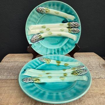 Luneville Frankrijk, antieke asperge borden, per stuk beschikbaar voor biedingen