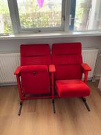 Bioscoopstoelen rood, Huis en Inrichting, Ophalen, Gebruikt, Twee, Vintage