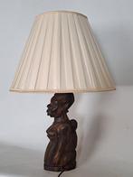 Vintage 70s Hardhouten lamp - Afrika, Ophalen of Verzenden