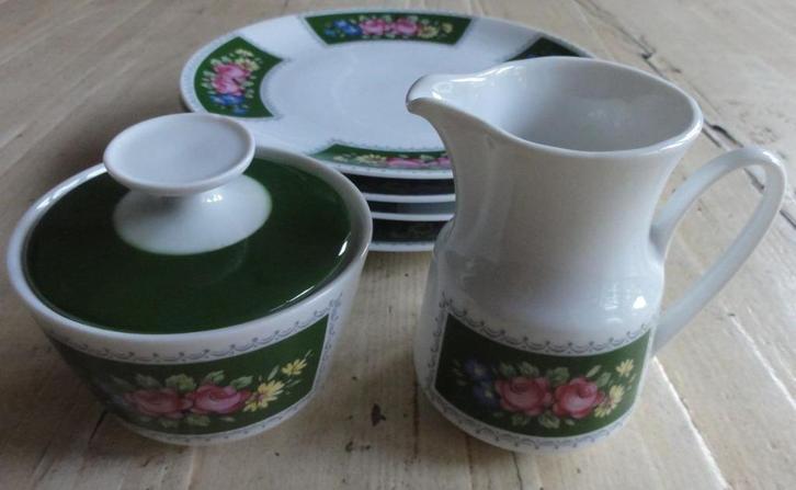 SALE Vintage roomstelletje, roze roosjes, Winterling, Huis en Inrichting, Keuken | Servies, Gebruikt, Overige typen, Overige stijlen