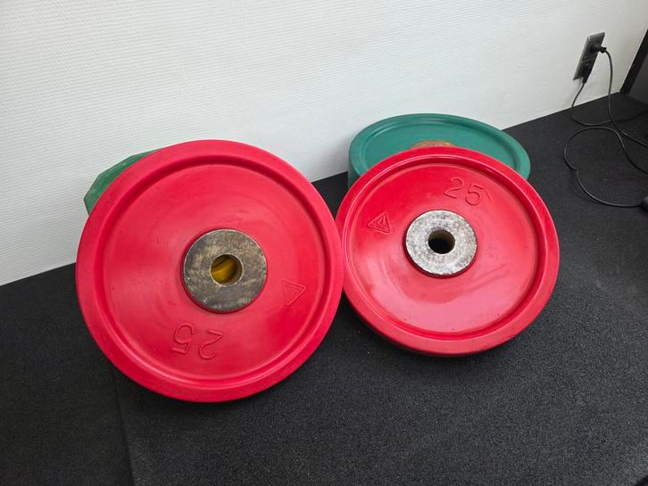 330 kg 50 mm Halterschijven, Sport en Fitness, Fitnessmaterialen, Gebruikt, Ophalen