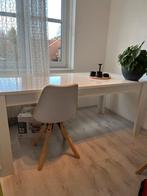Eettafel, wit hoogglans, Ophalen, 50 tot 100 cm, Zo goed als nieuw, Vijf personen of meer