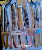 Vintage Gero Zilmeta 520 bestek met relief vlam, Antiek en Kunst, Antiek | Bestek, Ophalen of Verzenden